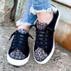 Light Leopard Slip on Flat Canvas Sneakers