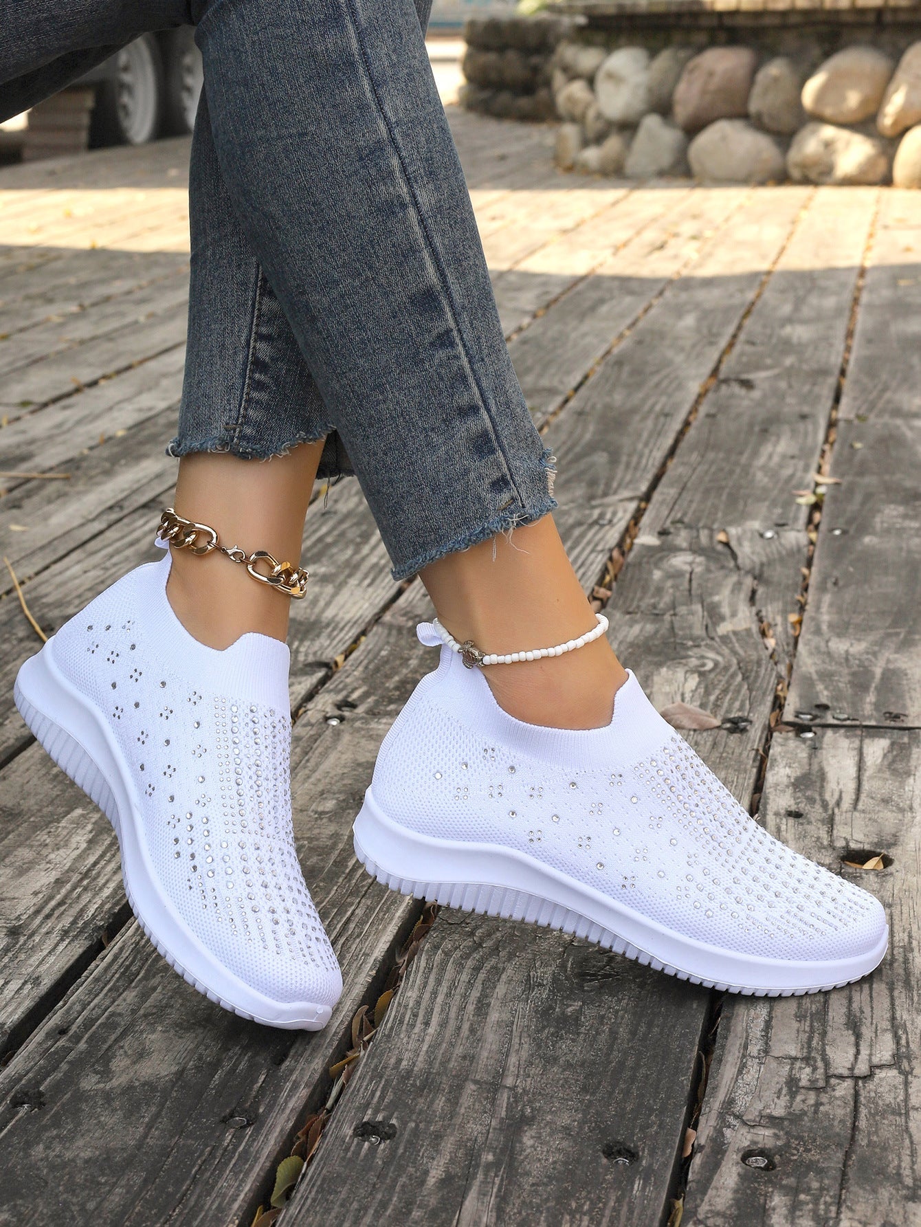 Ultra-Soft Foam Sole Flyknit Breathable Slip-On Shoes