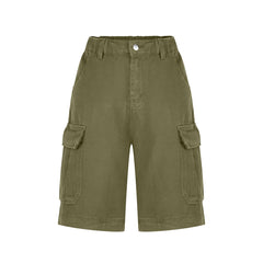 Mid-Rise Utility Cargo Shorts