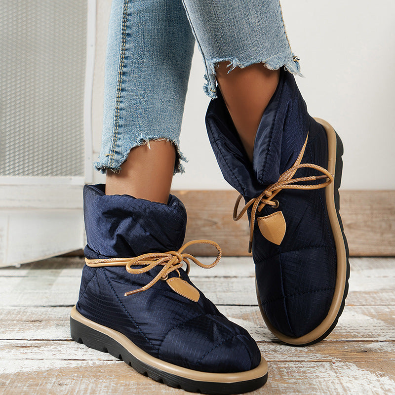 Flat Lace-Up Bread Boots