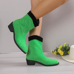 Plush colorful mid-calf boots