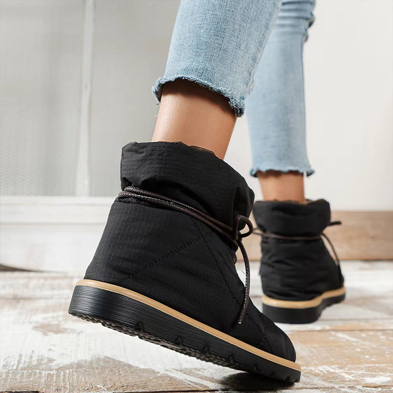 Flat Lace-Up Bread Boots