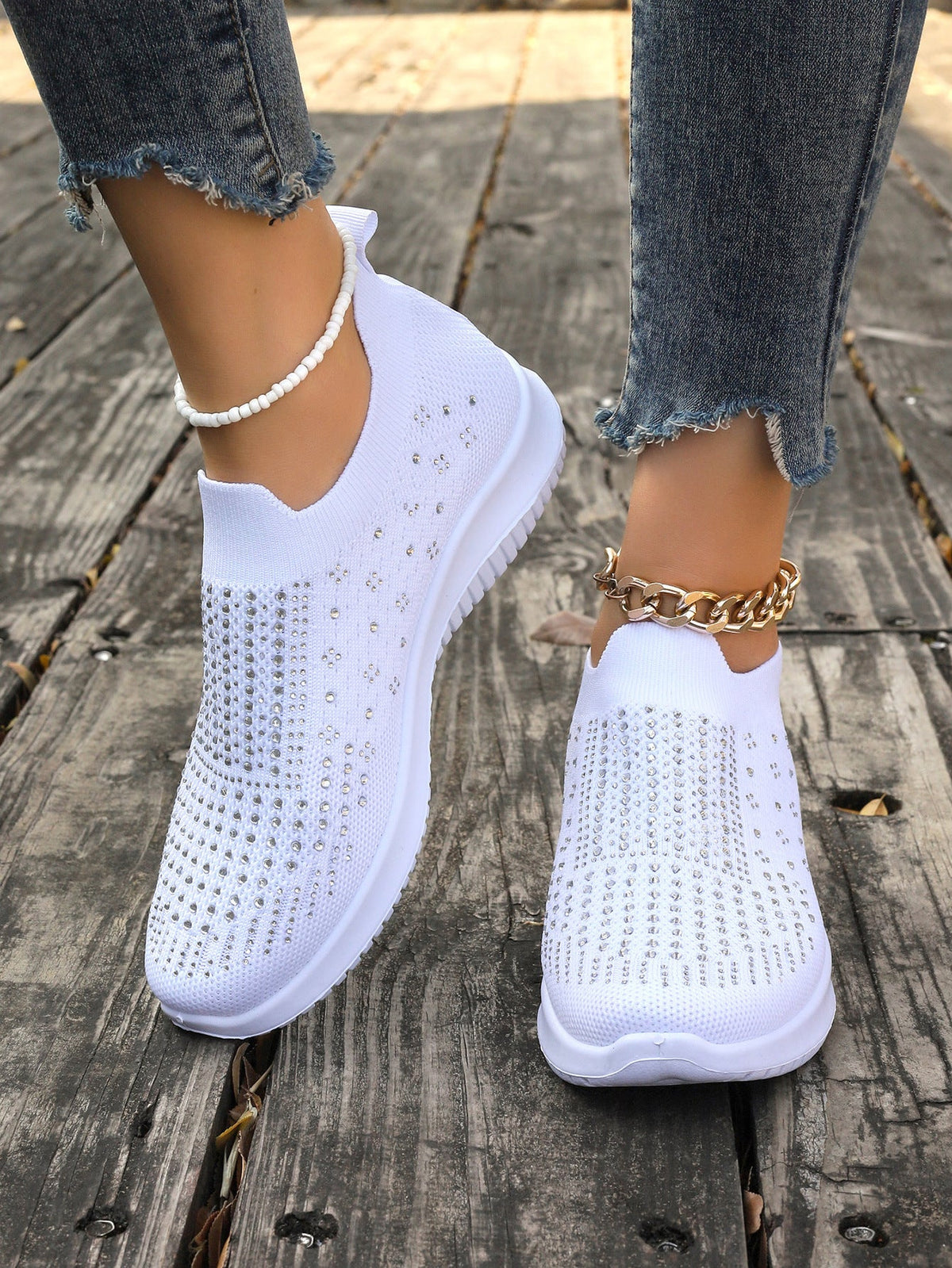 Ultra-Soft Foam Sole Flyknit Breathable Slip-On Shoes