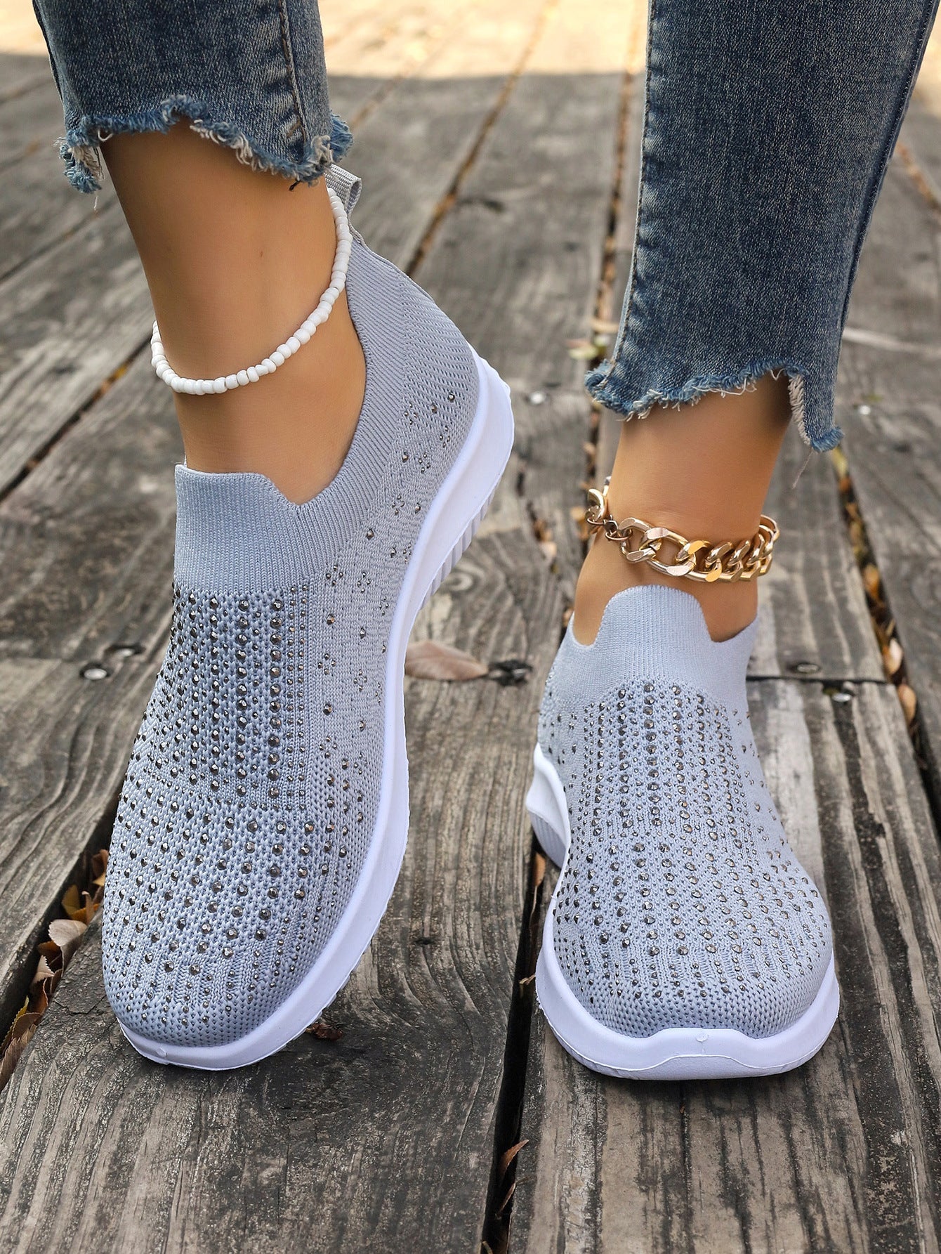 Ultra-Soft Foam Sole Flyknit Breathable Slip-On Shoes