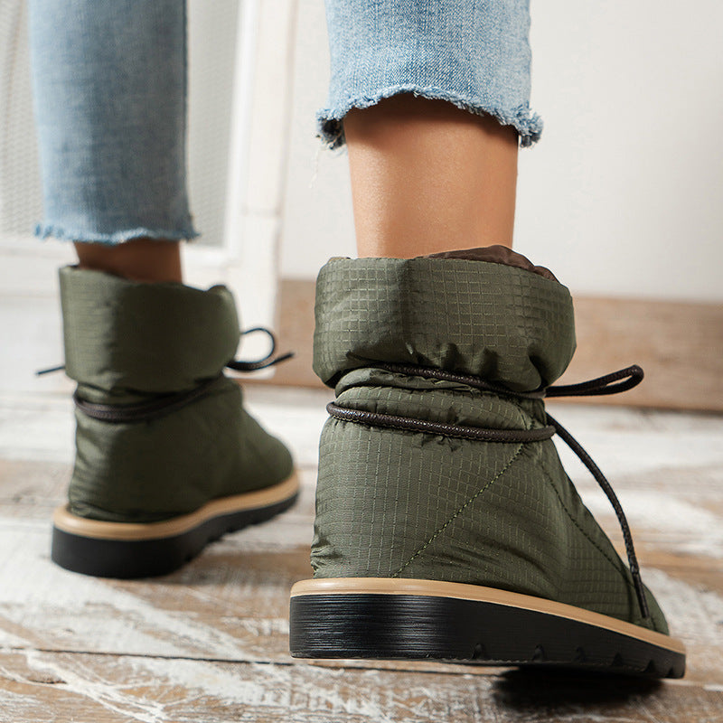 Flat Lace-Up Bread Boots