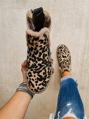 Slip On Back Zipper Plush Sole Ankle Booties