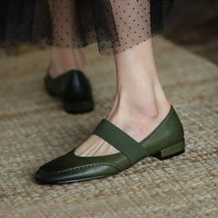 Retro Mary Jane Slim Toe Strap Flats