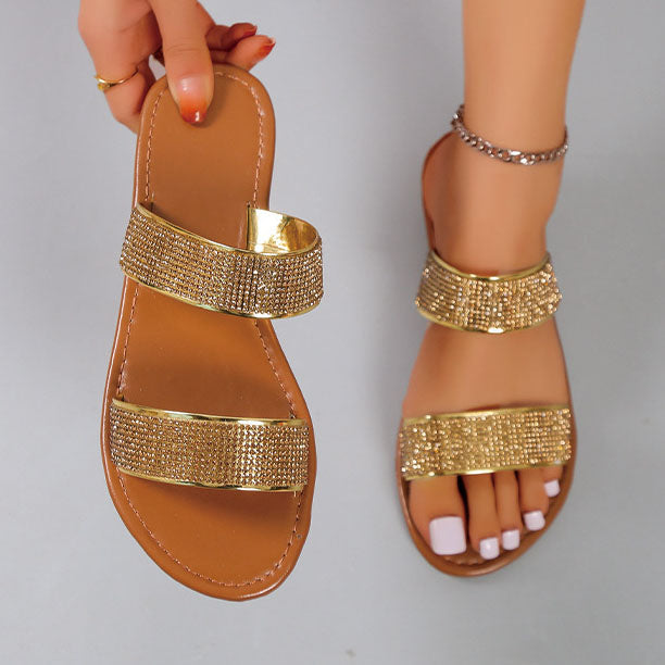 Chic Bright Sequins flat Slippers