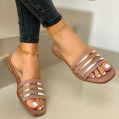 Gladiator Slip On Flats Sandals