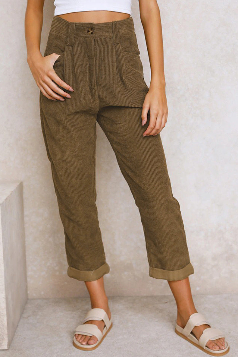 Just Relax High Waist Corduroy Pants