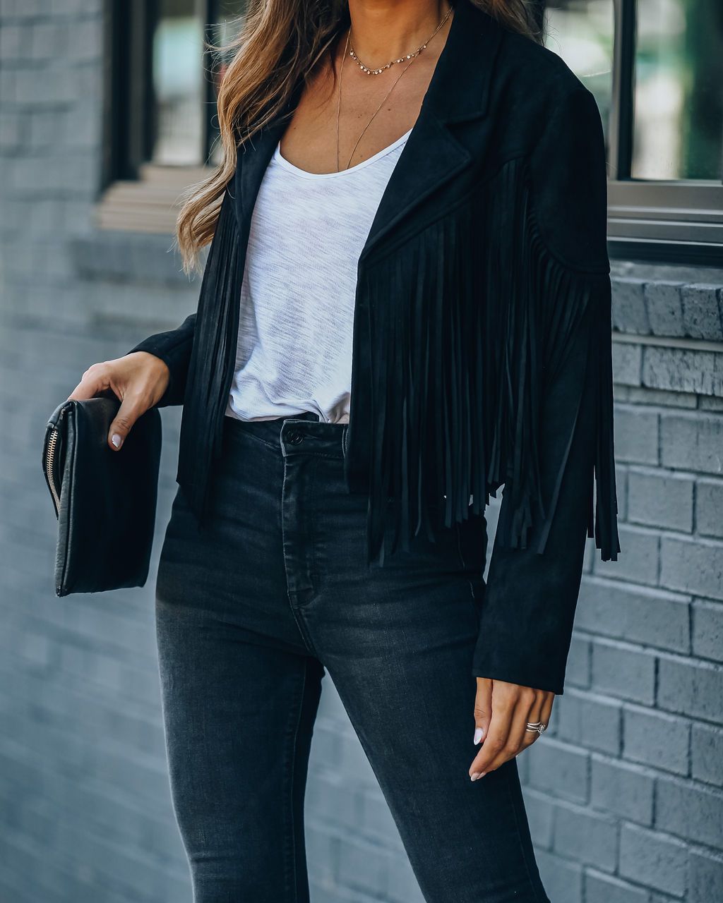 Vintage Lapel Long Sleeve Fringe Cropped Hippie Jacket