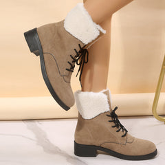 Camel Fleece non-slip Martin boots Snow Booties