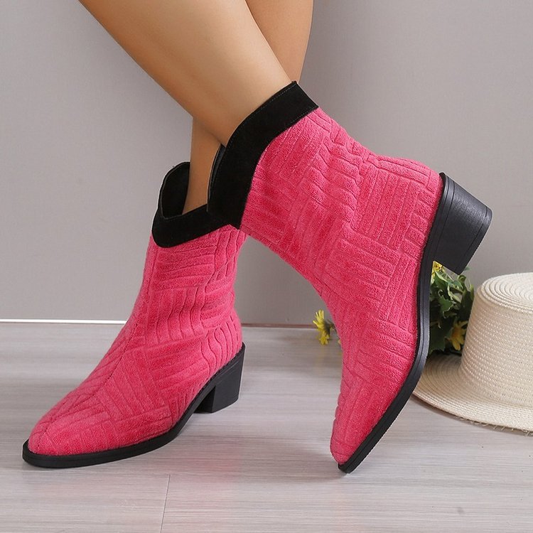 Plush colorful mid-calf boots