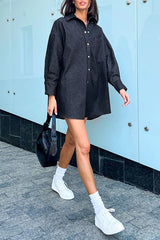 Denim Twill Loose Long Shirt