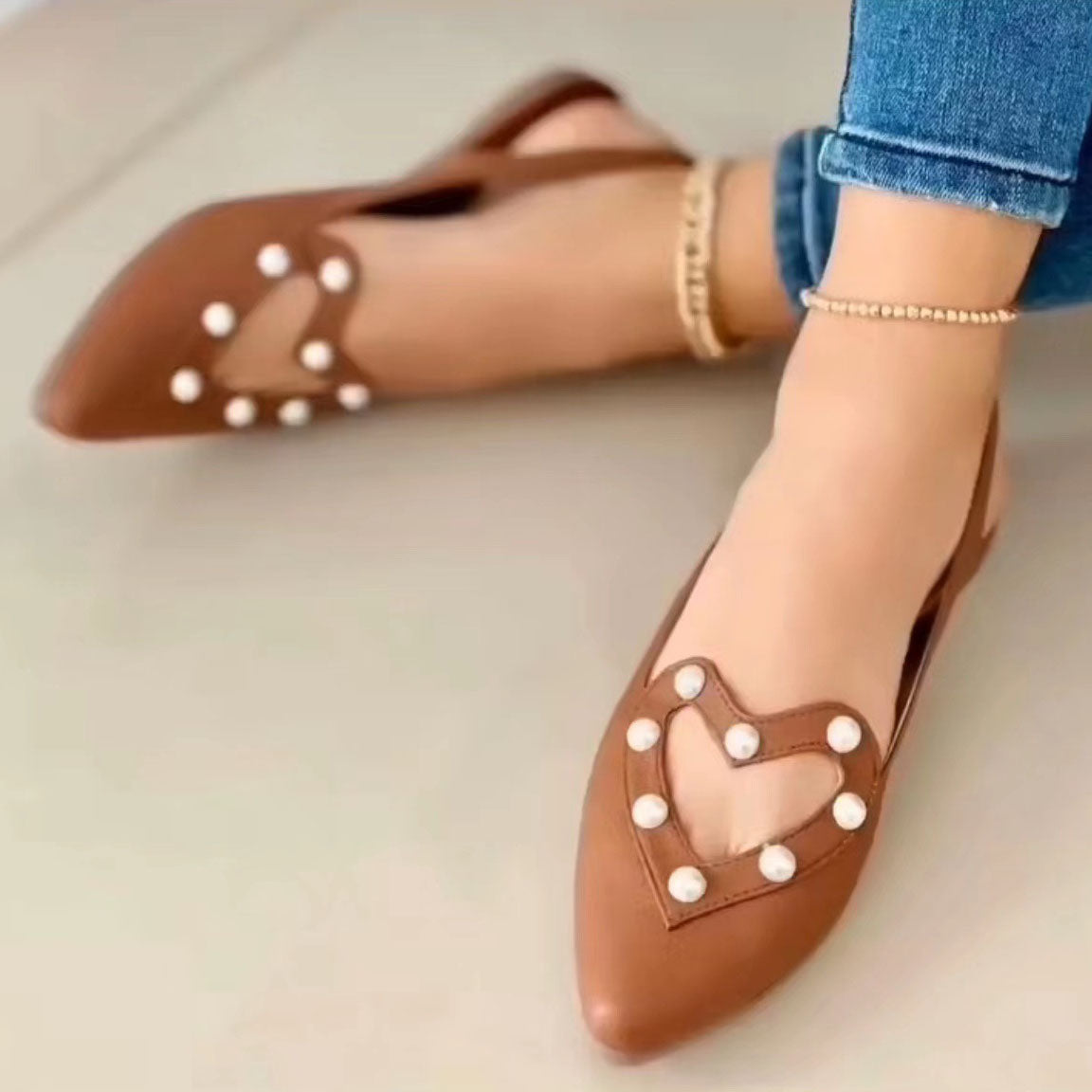 Love Story Pearls Flat Mules