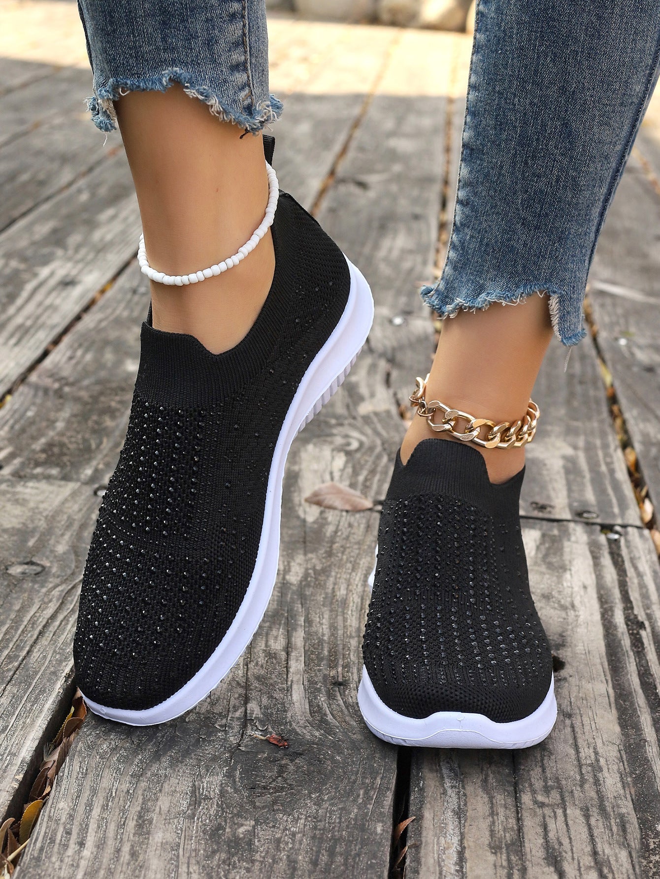 Ultra-Soft Foam Sole Flyknit Breathable Slip-On Shoes