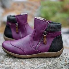 Vintage Double Zips Ankle Boots