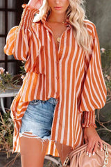 Wind of the Mediterranean Striped Mid-length Shirt