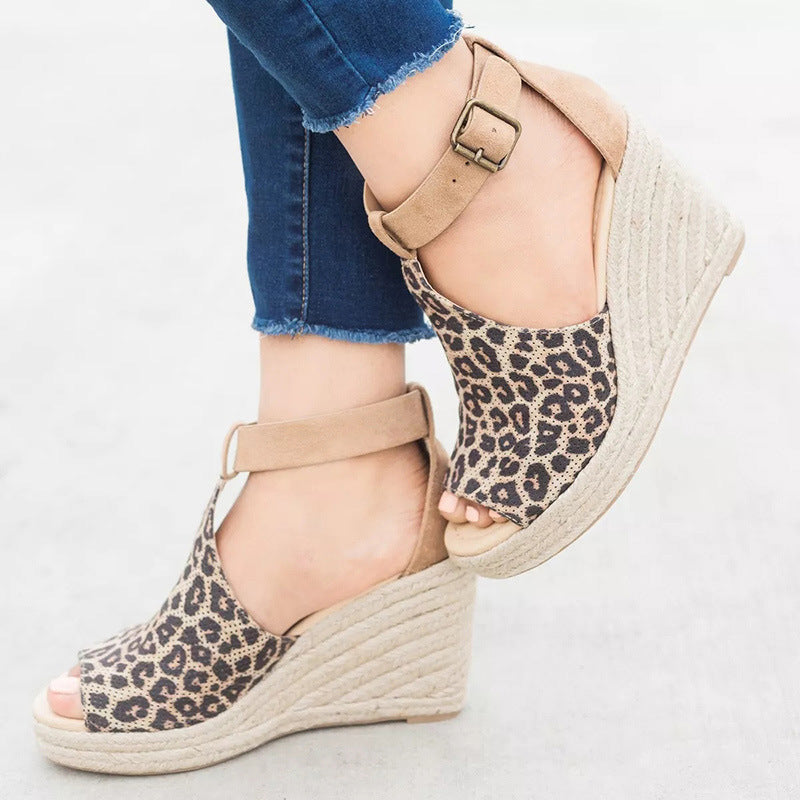 Chic Espadrille Wedges Adjustable Buckle Sandals