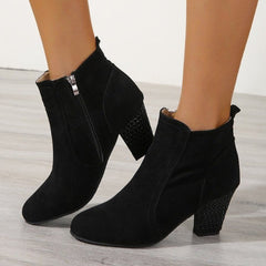 Black Suede Chunky Boots