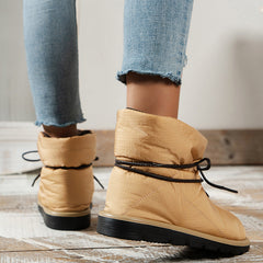 Flat Lace-Up Bread Boots