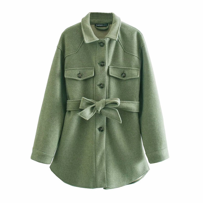 Chic Turn Down Collar Elegant Wool Coats