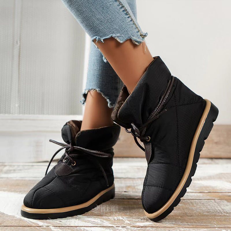 Flat Lace-Up Bread Boots