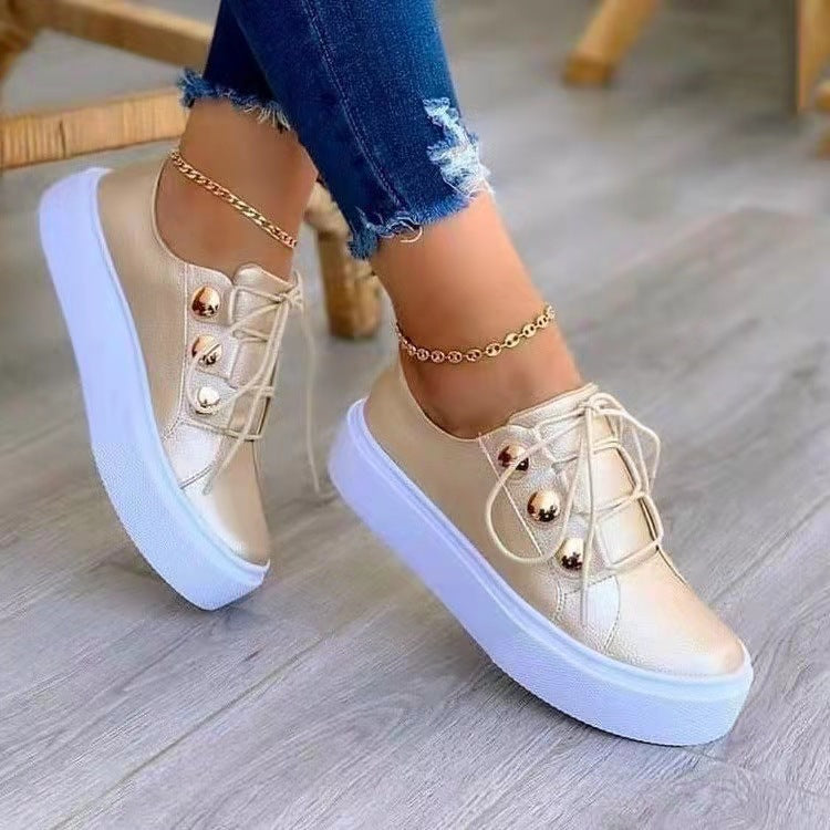 Round Head Platform Causal Sports Sneakers