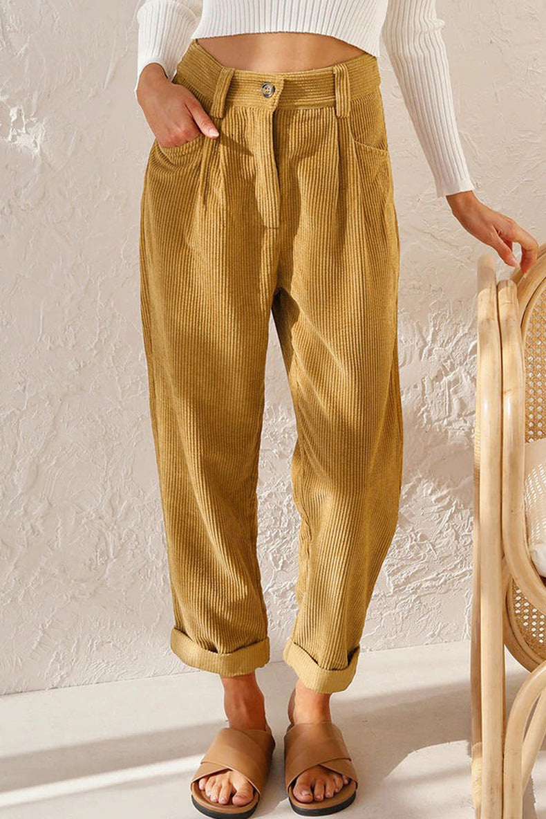 Just Relax High Waist Corduroy Pants