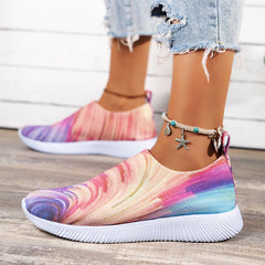 Colorful Fly Knit Slip on Sneakers