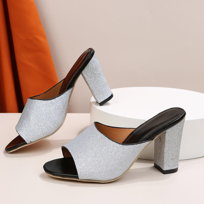Get Ready Sequin Mule Heels