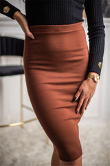 High Waist Pack Hip Knit Pencil Skirt