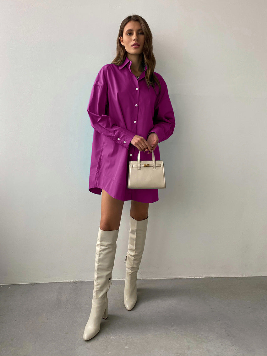 Mid-length loose Purple Shirt