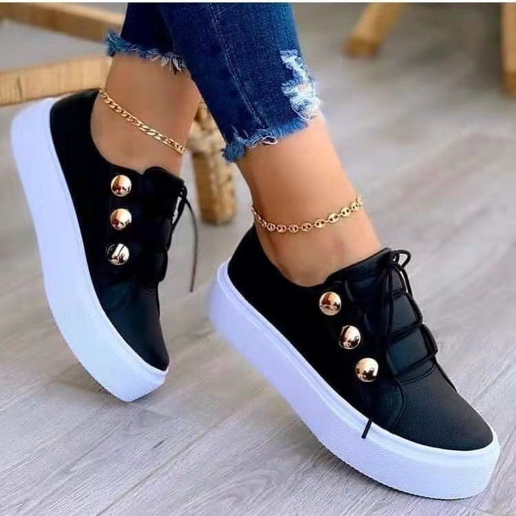 Round Head Platform Causal Sports Sneakers