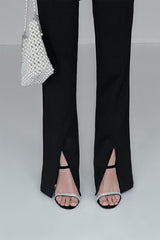 Slit High-waisted Slim-fitting suit Pants