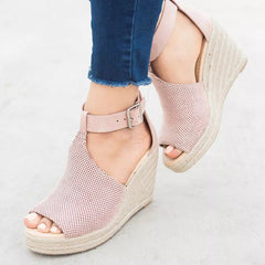 Chic Espadrille Wedges Adjustable Buckle Sandals