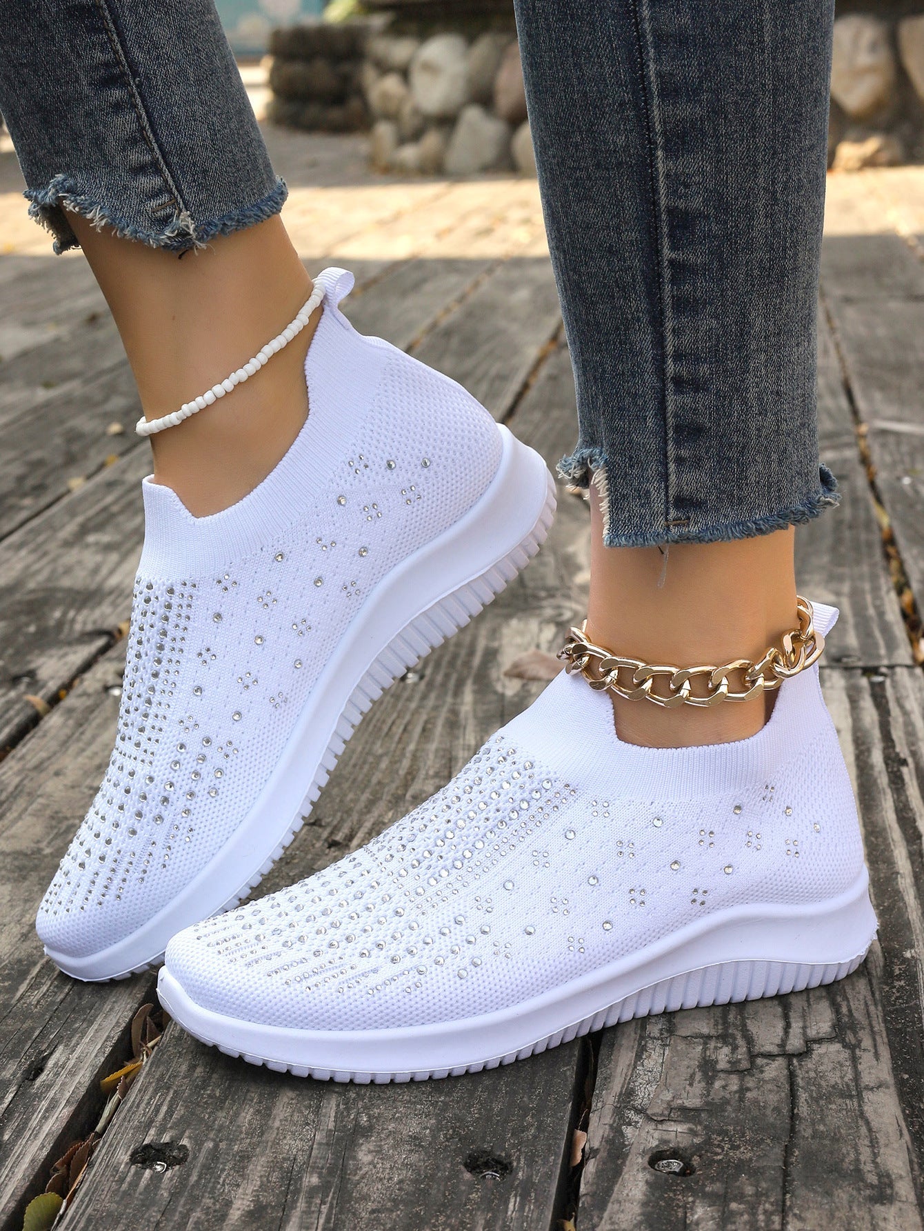 Ultra-Soft Foam Sole Flyknit Breathable Slip-On Shoes