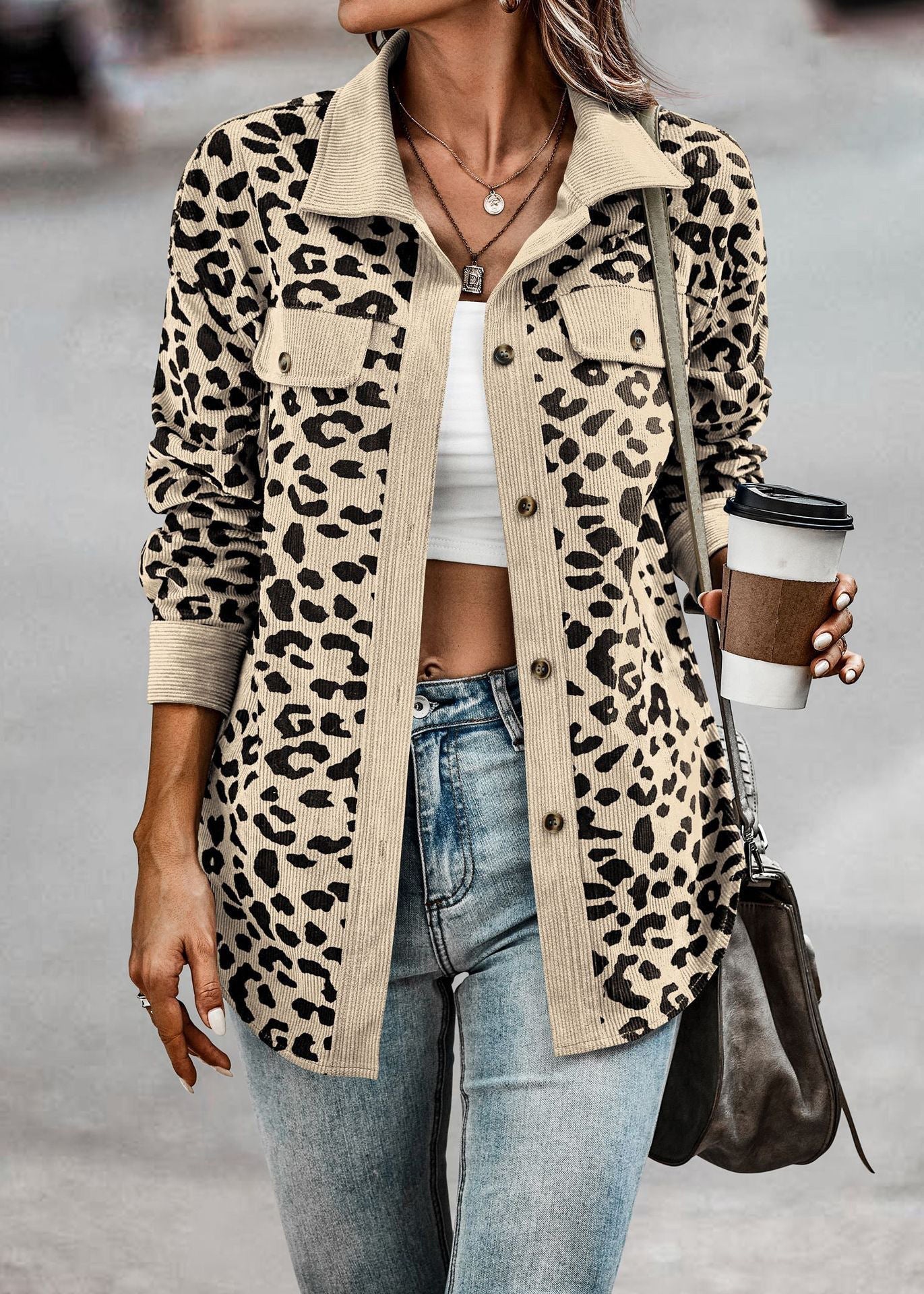 Best Of You Leopard Corduroy Shacket