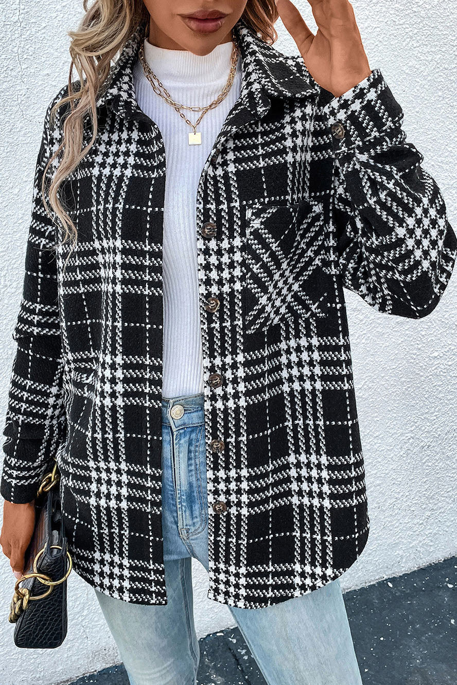 Let's Get Cozy Plaid Coat