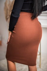 High Waist Pack Hip Knit Pencil Skirt