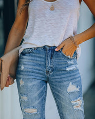 Live For This Medium Wash Distressed Jeans