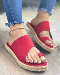 Retro suede flat espadrilles slippers