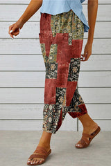 Printed Drawstring Cropped Pants