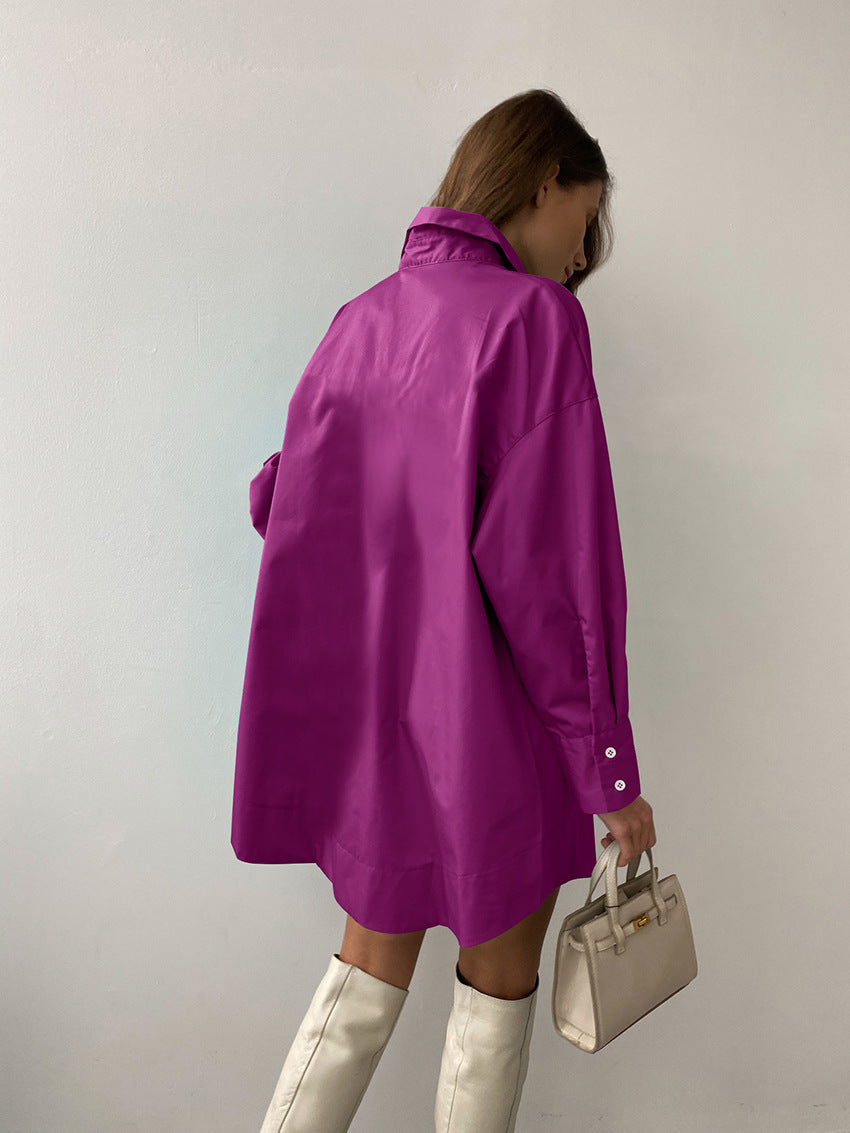 Mid-length loose Purple Shirt