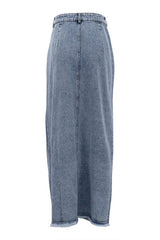 High Waist Slit Vintage Denim Skirt