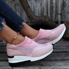 Sequin wedge slip-on sneakers