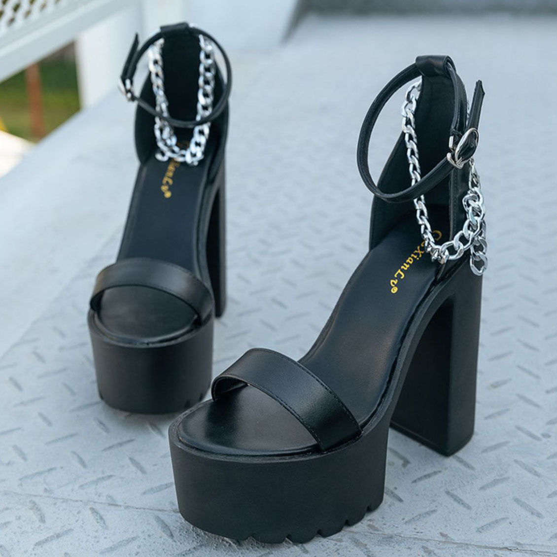 Love You More Chain Platform Heels