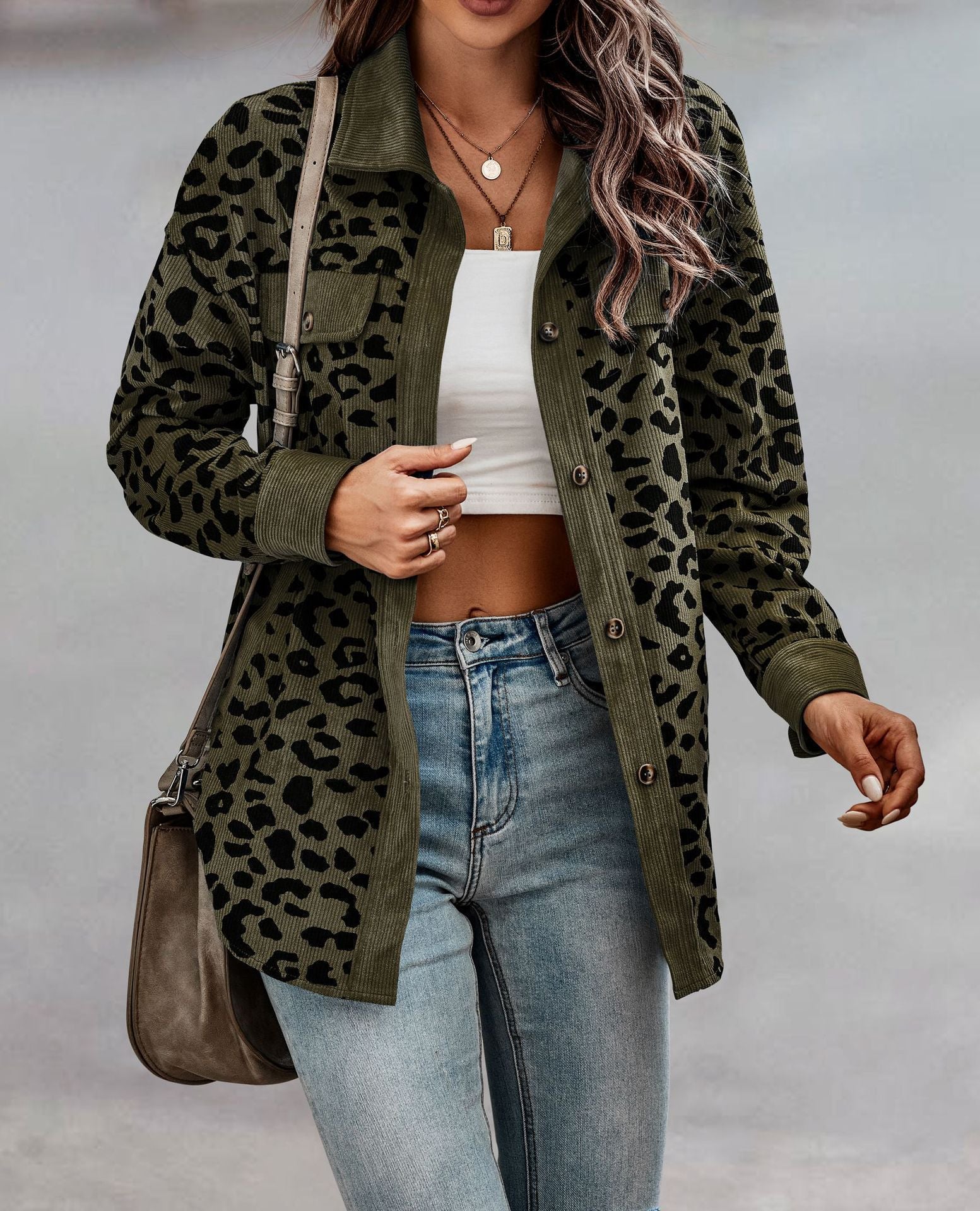 Best Of You Leopard Corduroy Shacket