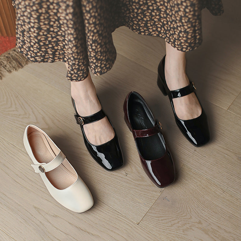 Retro Mary Jane Hoof Heels Loafers