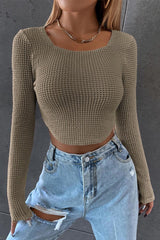 Cropped Skinny Zip Knit Sweater